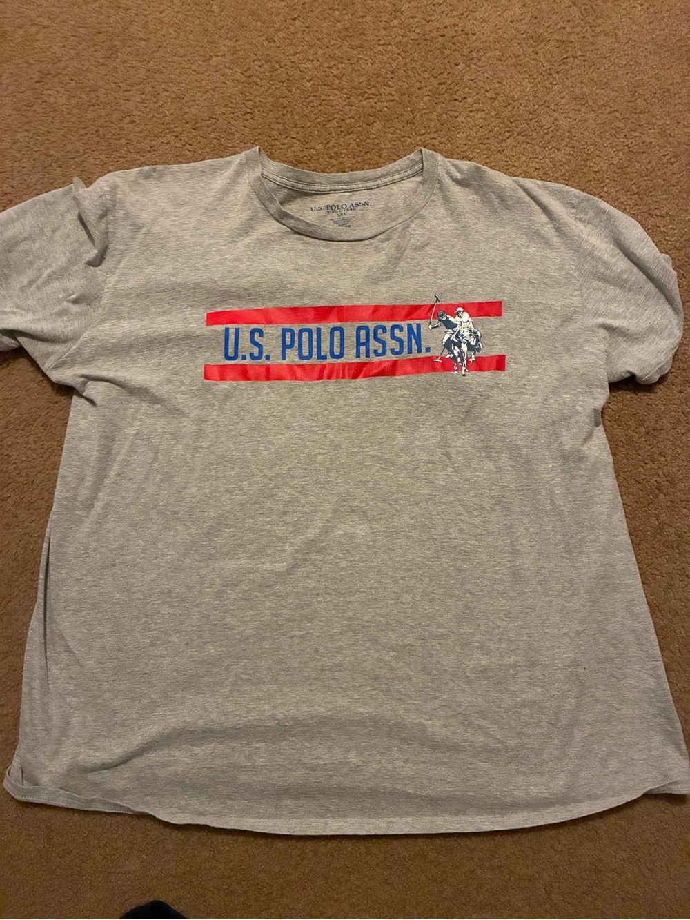U.S. Polo Assn. Light Gray Tee with Navy Logo